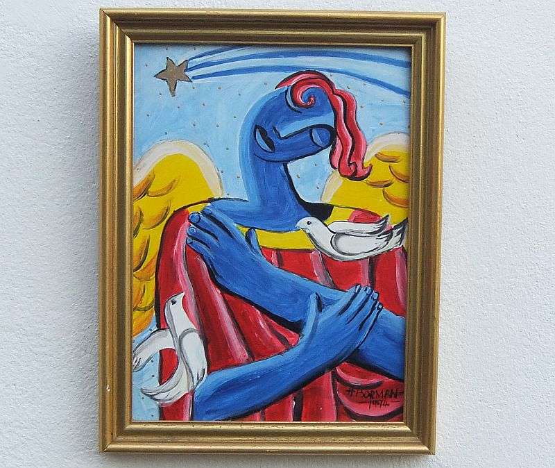 WOW !! A PICASSO STYLE ORIGINAL ACRYLIC ON BOARD BY SA ARTIST HANNES BORMAN IN GOOD CONDITION !!