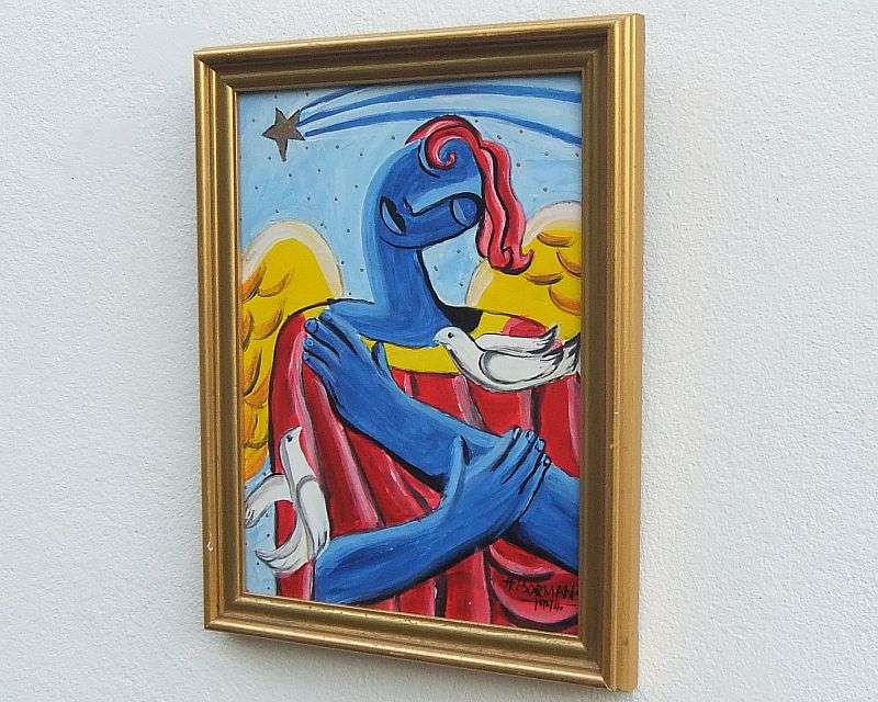 WOW !! A PICASSO STYLE ORIGINAL ACRYLIC ON BOARD BY SA ARTIST HANNES BORMAN IN GOOD CONDITION !!