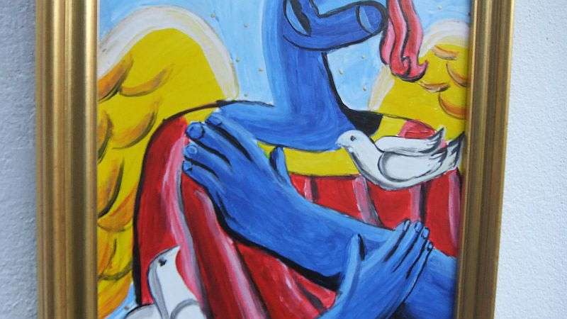 WOW !! A PICASSO STYLE ORIGINAL ACRYLIC ON BOARD BY SA ARTIST HANNES BORMAN IN GOOD CONDITION !!