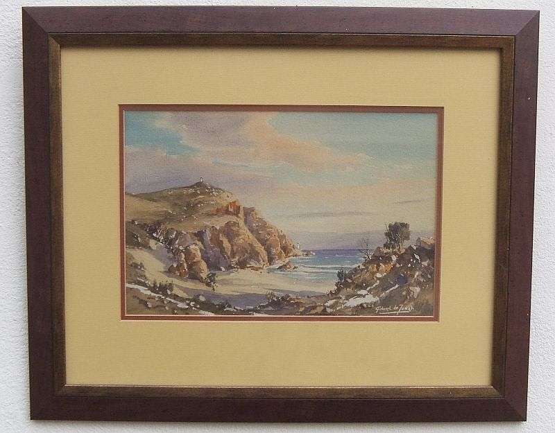 AWESOME INVESTMENT !! AN ORIGINAL WATERCOLOR SEASCAPE BY RENOWNED SA ARTIST GABRIEL DE JONGH !! WOW
