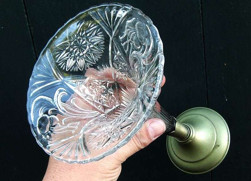 TWO CHARACTERFUL PAIRS OF SOLID BRASS CANDLE STICKS PLUS AN OLD TALL FLUTED GLASS IN METAL VASE !!