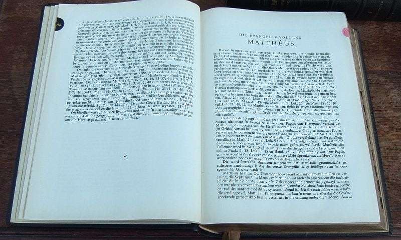 AN IMPRESSIVE 3 VOLUME SET OF THE BIBLE IN AFRIKAANS PRINTED IN THE NETHERLANDS DURING THE LATE 50`S