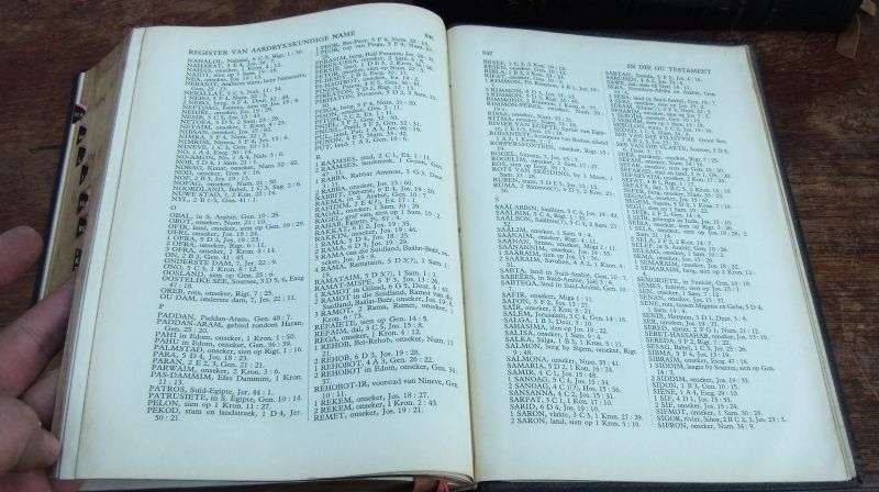 AN IMPRESSIVE 3 VOLUME SET OF THE BIBLE IN AFRIKAANS PRINTED IN THE NETHERLANDS DURING THE LATE 50`S