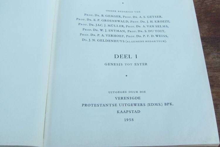AN IMPRESSIVE 3 VOLUME SET OF THE BIBLE IN AFRIKAANS PRINTED IN THE NETHERLANDS DURING THE LATE 50`S