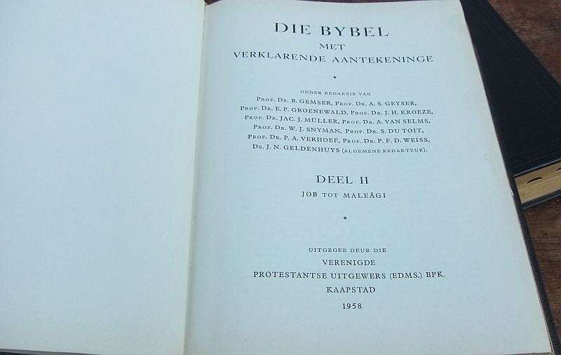 AN IMPRESSIVE 3 VOLUME SET OF THE BIBLE IN AFRIKAANS PRINTED IN THE NETHERLANDS DURING THE LATE 50`S