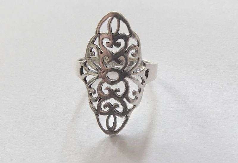 A Bold and Beautiful Wide Solid Sterling Silver ring with Amazing detail !! No Combining Fees !!