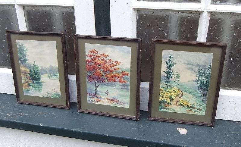 WoW !! WoW !! Three Magical original Watercolor paintings signed by the artist Elfrida Leslie-Rogers