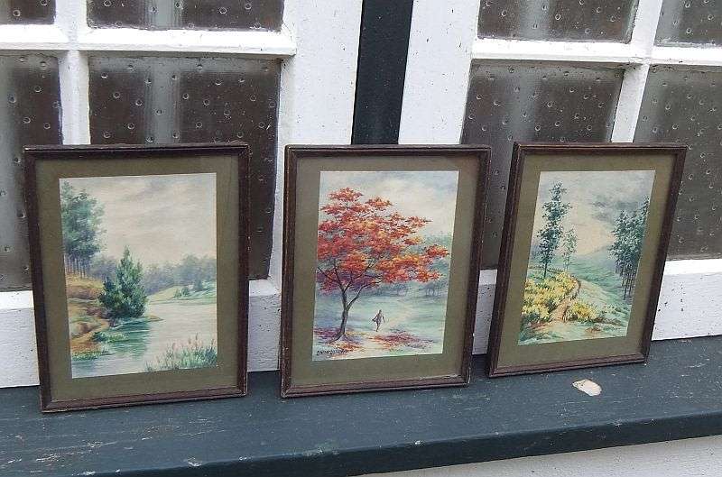 WoW !! WoW !! Three Magical original Watercolor paintings signed by the artist Elfrida Leslie-Rogers