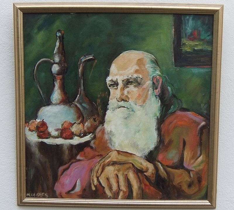 A Big Eye Catching original oil on board of an ""Oupa in thought"" signed M.De Beer ...Cool !!