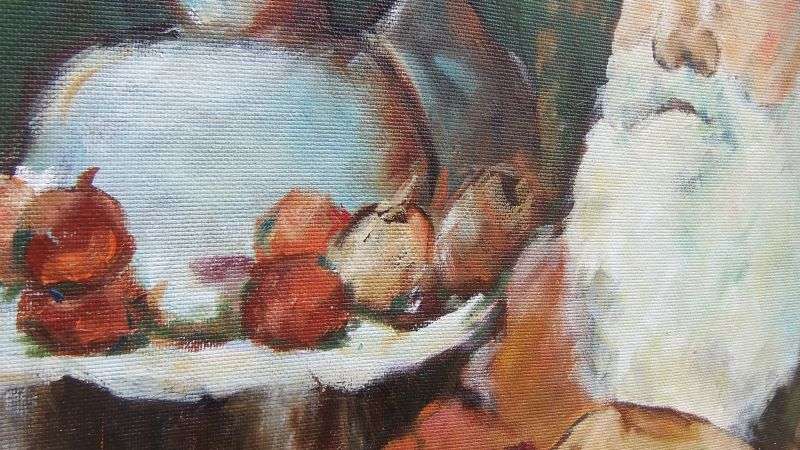 A Big Eye Catching original oil on board of an ""Oupa in thought"" signed M.De Beer ...Cool !!