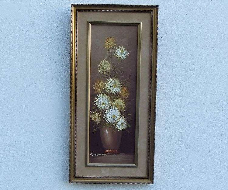 A CHARMING ORIGINAL VINTAGE OIL ON BOARD BY WELL KNOWN AMERICAN ARTIST ROBERT COX !! WOW !!