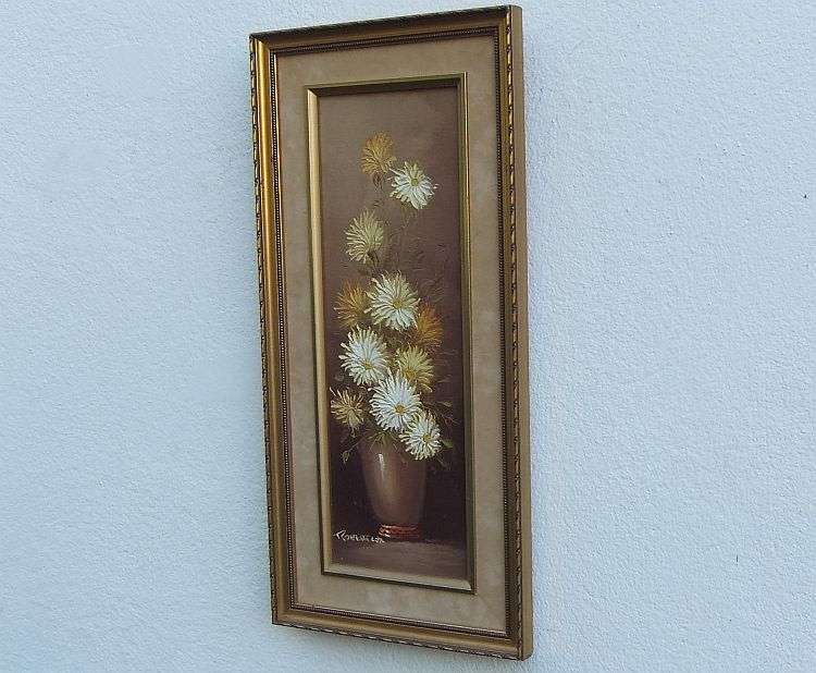 A CHARMING ORIGINAL VINTAGE OIL ON BOARD BY WELL KNOWN AMERICAN ARTIST ROBERT COX !! WOW !!