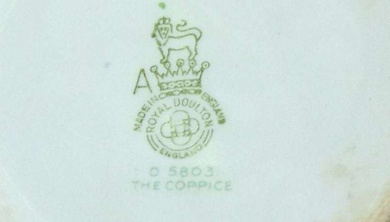 AN ART DECO PERIOD TINY TEAPOT BY ROYAL DOULTON FEATURING " THE COPPICE " PATTERN !! RARELY SEEN !!