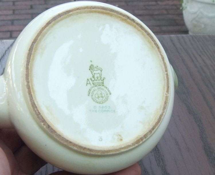 AN ART DECO PERIOD TINY TEAPOT BY ROYAL DOULTON FEATURING " THE COPPICE " PATTERN !! RARELY SEEN !!