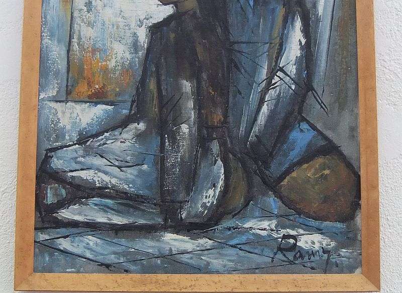 A STUNNING ORIGINAL OIL ON BOARD DEPICTING TWO YOUNG GIRLS SIGNED BY THE ARTIST ...RAMY ?? AWESOME !