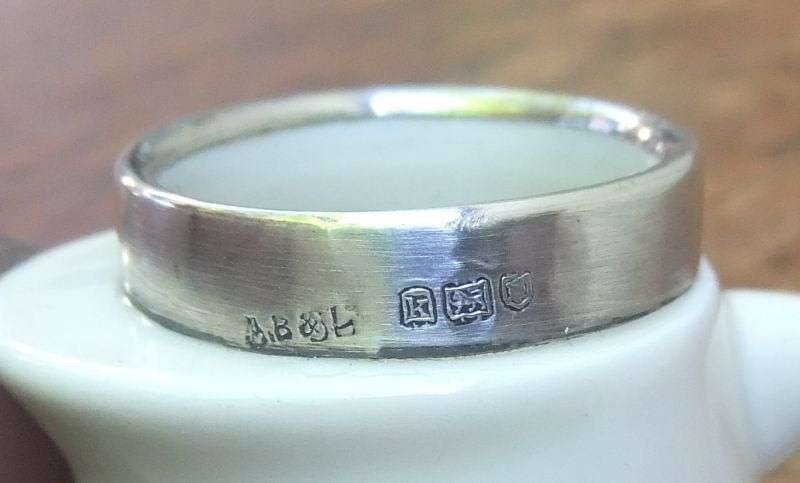 SUCH A CUTE FIND !! AN OLD MINIATURE PORCELAIN MODEL OF A BEAKER WITH HALLMARKED SILVER RIM !! WOW