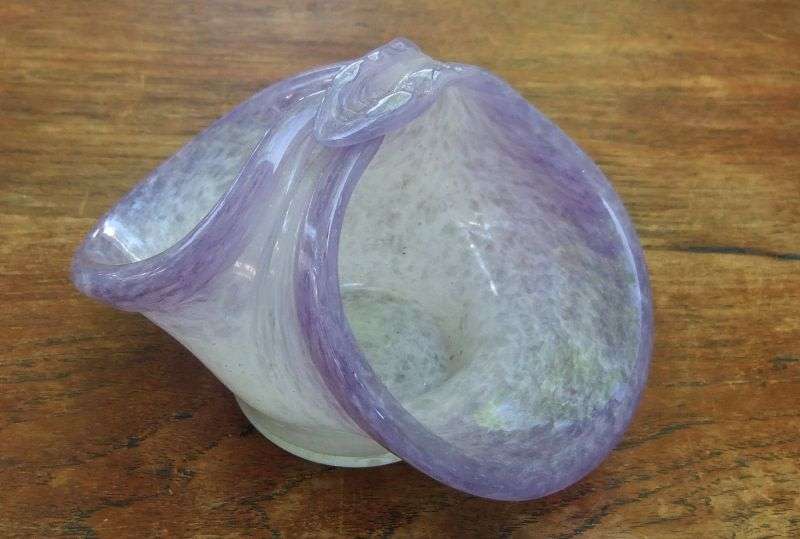 A SPECTACULAR PAIR OF SIGNED ART GLASS SWEET BASKETS BY VASART GLASS.....AMAZING CONDITION !!