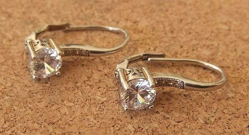 3 AWESOME PAIRS OF SOLID STERLING SILVER EARRINGS SET WITH A VARIETY OF FACETED STONES...BID FOR ALL