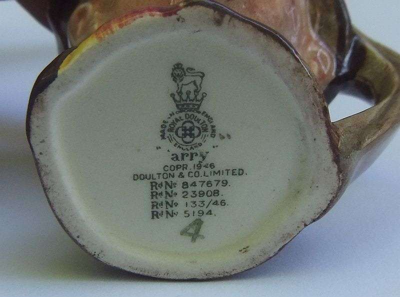 A RARE SIZE VINTAGE ROYAL DOULTON CHARACTER JUG TITLED "" ARRY "" DESIGNED BY H. FENTON