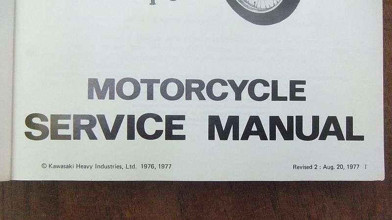 RARE FIND !! VINTAGE 1977 KAWASAKI "" KZ650 "" MOTORCYCLE SERVICE MANUAL !! WOW