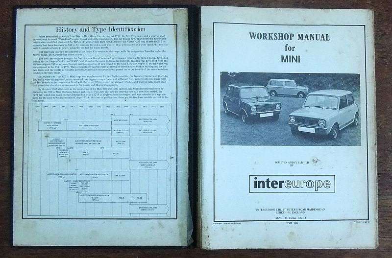 A RARE VINTAGE ""MINI"" OWNERS WORKSHOP MANUAL FOR THE ""MINI"" FROM 1959 ...TAKE A LOOK !!