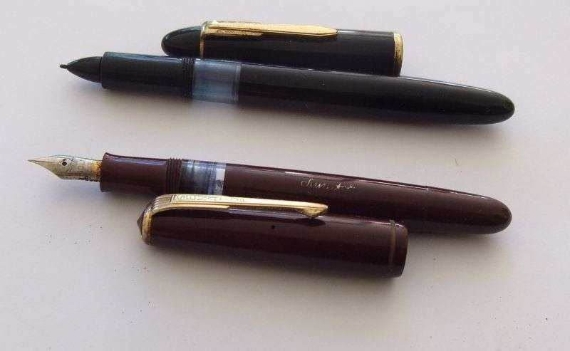 TWO VINTAGE WRITING PENS FOR RESTORATION OR PARTS...FOUNTAIN AND FINE LINER ...BID FOR BOTH !!