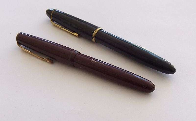TWO VINTAGE WRITING PENS FOR RESTORATION OR PARTS...FOUNTAIN AND FINE LINER ...BID FOR BOTH !!