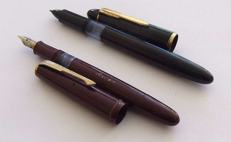 TWO VINTAGE WRITING PENS FOR RESTORATION OR PARTS...FOUNTAIN AND FINE LINER ...BID FOR BOTH !!