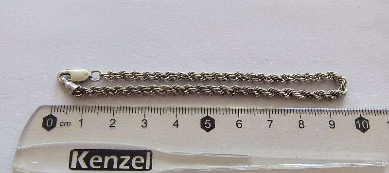 WOW !! A STUNNING TOUGH LOOKING SOLID STERLING SILVER "ROPE" STYLE BRACELET !! ONLY ONE !!