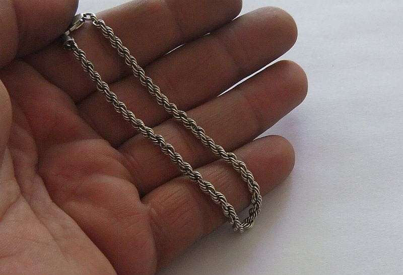 WOW !! A STUNNING TOUGH LOOKING SOLID STERLING SILVER "ROPE" STYLE BRACELET !! ONLY ONE !!