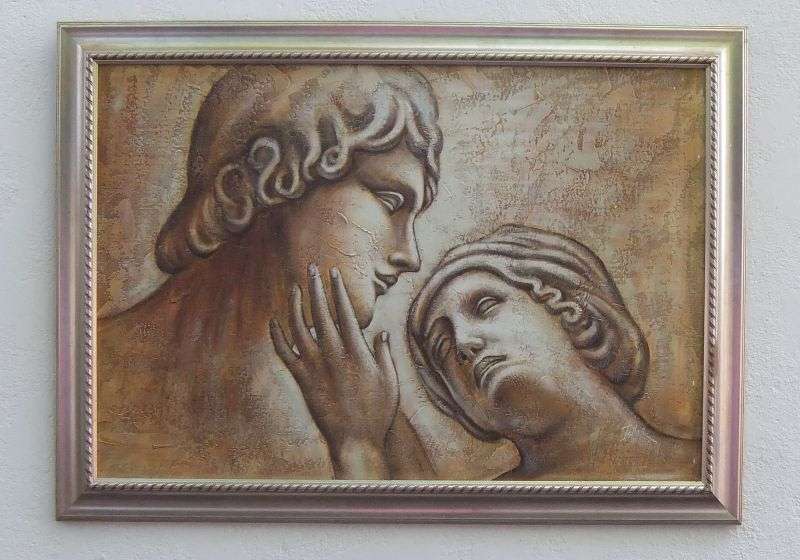 MUST SEE !! AN EXQUISITE ORIGINAL OIL ON BOARD SIGNED BY THE ARTIST TAYLOR ...GRECIAN FIGURES ...WOW