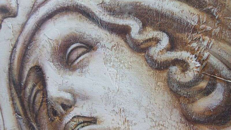 MUST SEE !! AN EXQUISITE ORIGINAL OIL ON BOARD SIGNED BY THE ARTIST TAYLOR ...GRECIAN FIGURES ...WOW