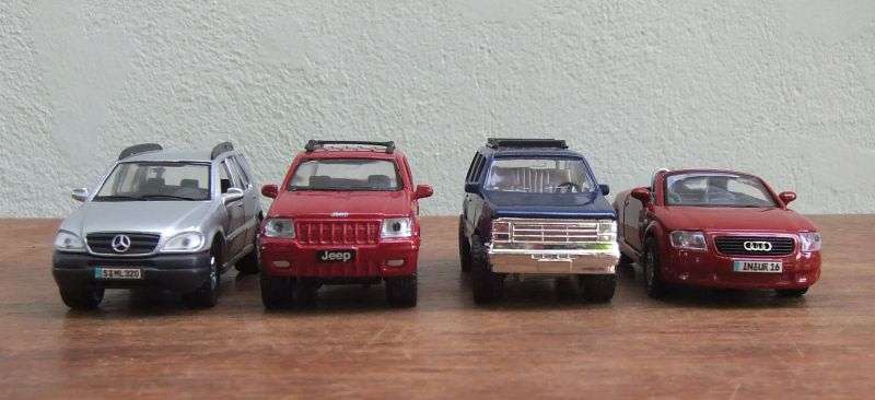 LOT OF 4 DIE CAST MODELS !! MERCEDES ML320 , JEEP GRAND CHEROKEE , FORD EXPLORER , AUDI TT ROADSTER