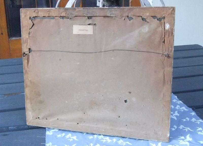 WOW ! A RARE AWESOME PRINT IN ORIGINAL VINTAGE FRAME ... POINSETTIAS BY TRETCHIKOFF !! GREAT FIND !!