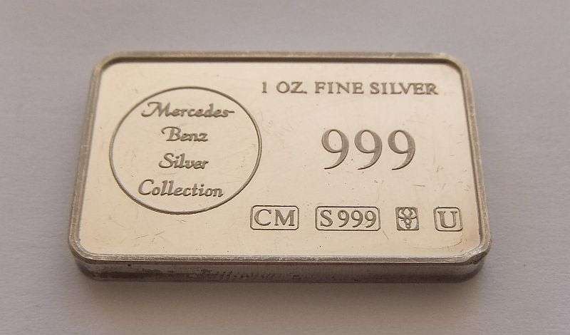 ONE OUNCE PURE SILVER INGOT - MERCEDES BENZ