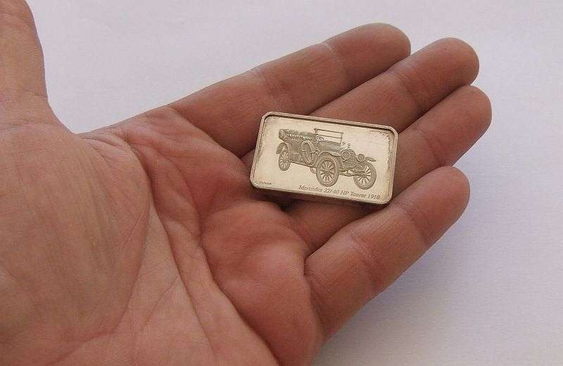 ONE OUNCE PURE SILVER INGOT - MERCEDES BENZ