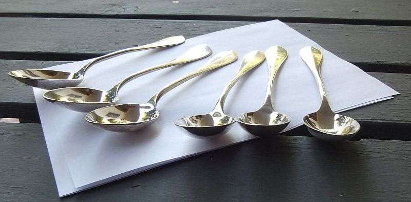 A SET OF 6 LARGE SPOONS BY CHRISTOFLE OF FRANCE