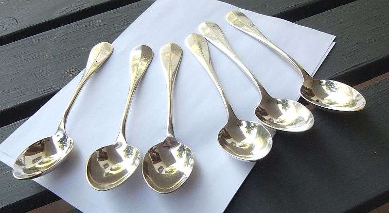 A SET OF 6 LARGE SPOONS BY CHRISTOFLE OF FRANCE
