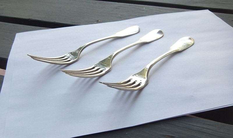 3 MEDIUM SIZED FORKS BY CHRISTOFLE OF FRANCE