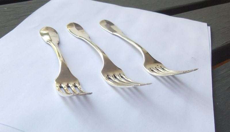3 MEDIUM SIZED FORKS BY CHRISTOFLE OF FRANCE