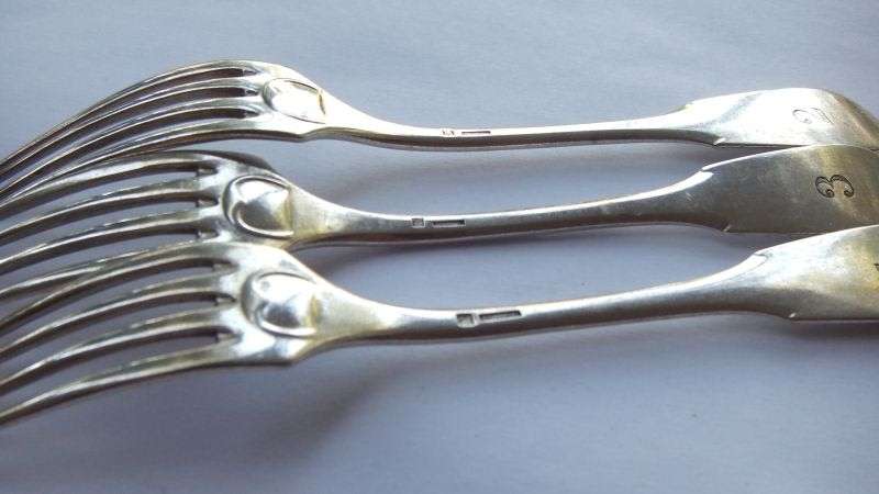 3 MEDIUM SIZED FORKS BY CHRISTOFLE OF FRANCE