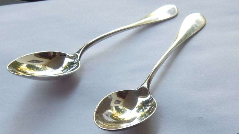 TWO LARGE SPOONS BY CHRISTOFLE OF FRANCE