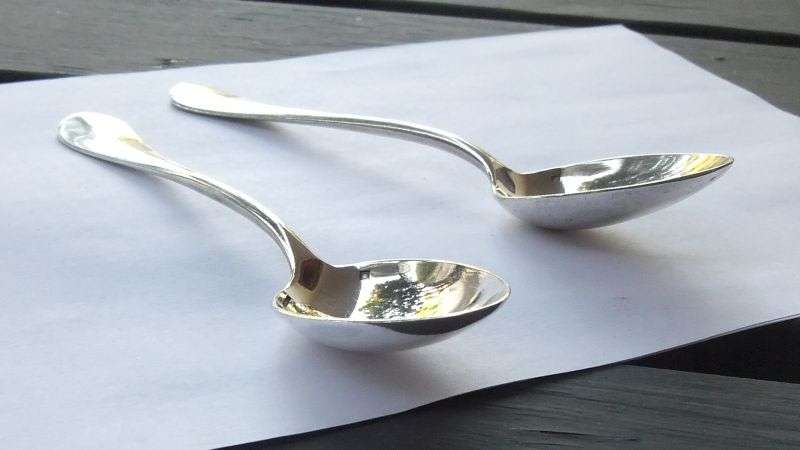 TWO LARGE SPOONS BY CHRISTOFLE OF FRANCE