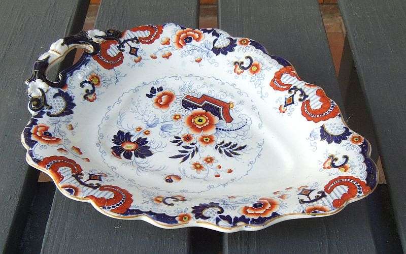 SUPER RARE MID 1800`S WILLIAM RIDGEWAY & CO JAPAN PATTERN PLATTER - OPAQUE GRANITE CHINA