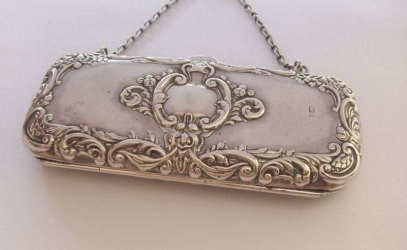 A SUPER RARE HALLMARKED STERLING SILVER LADIES PURSE DATED 1900 BIRMINGHAM ...SEE CONDITION...WOW !!