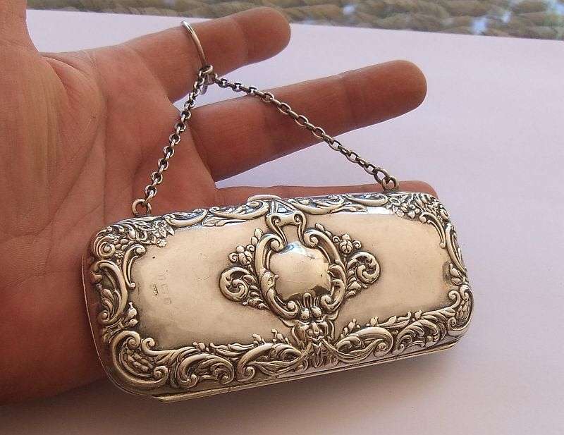 A SUPER RARE HALLMARKED STERLING SILVER LADIES PURSE DATED 1900 BIRMINGHAM ...SEE CONDITION...WOW !!
