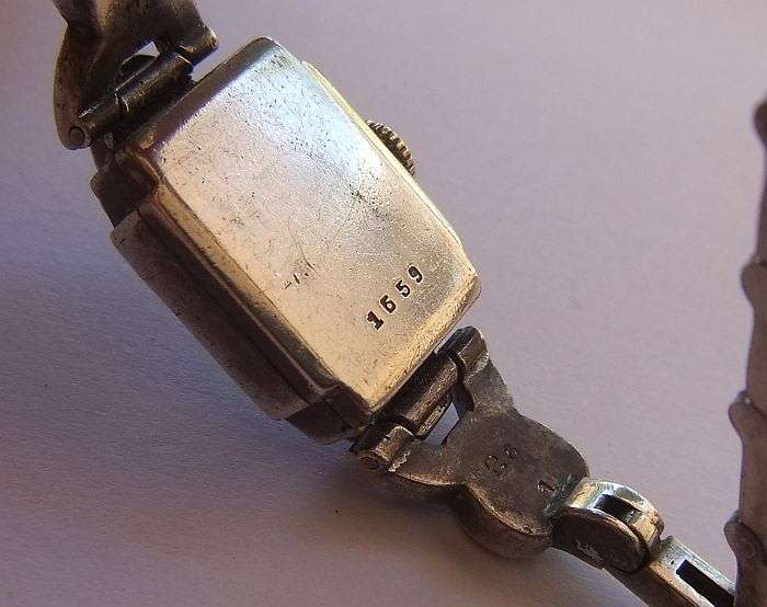 A RARE VINTAGE ART DECO STYLE STERLING SILVER WIND UP COCKTAIL WATCH BY LANCO ...WORKING