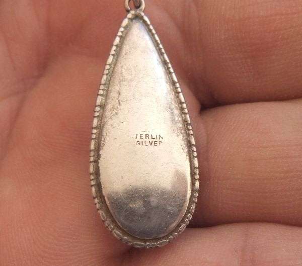 AN EYE CATCHING VINTAGE BUTTERFLY WINGS PENDANT SET IN STERLING SILVER...AMAZING !! PLUS NECKLACE !!