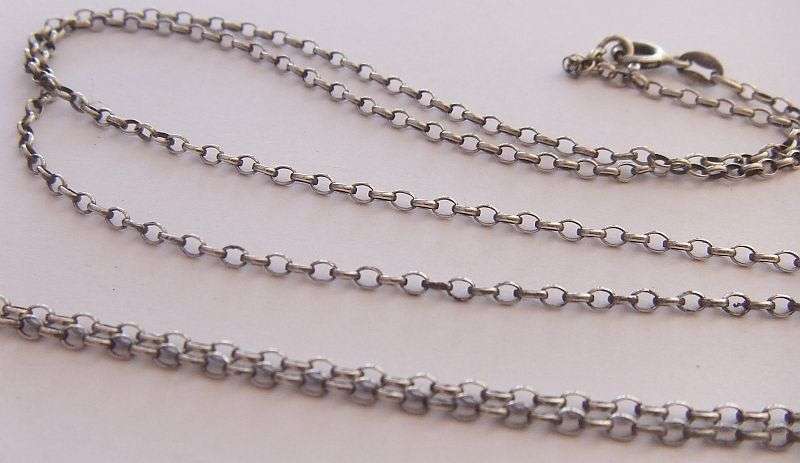 A STYLISH ""CC"" STERLING SILVER PENDANT SET WITH FACETED CLEAR STONES PLUS STERLING NECKLACE !! WOW