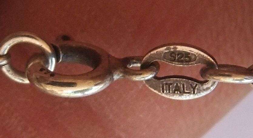 A STYLISH ""CC"" STERLING SILVER PENDANT SET WITH FACETED CLEAR STONES PLUS STERLING NECKLACE !! WOW